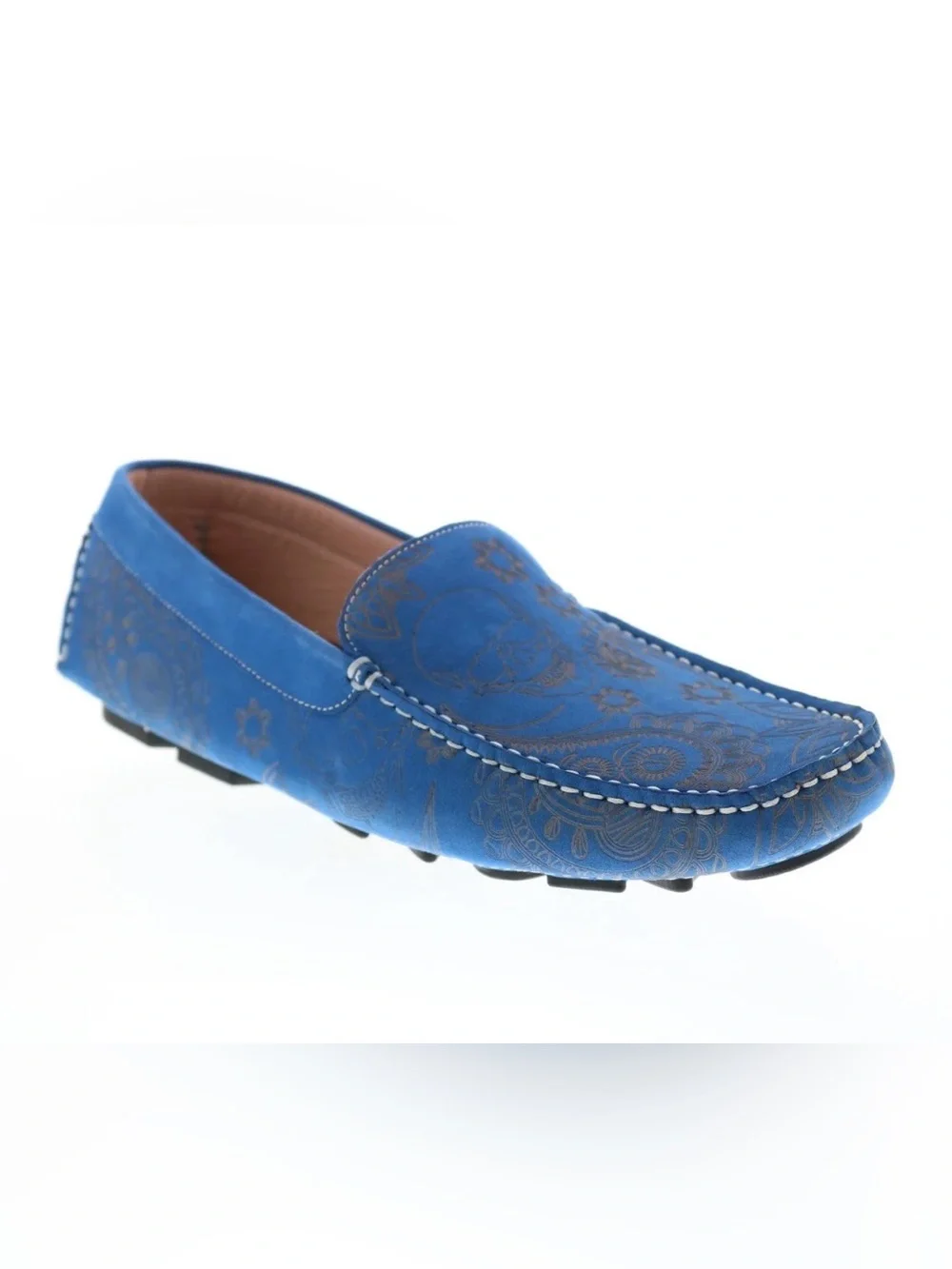 Robert Graham Blue Champion embossed suede intricate design loafers 10.5